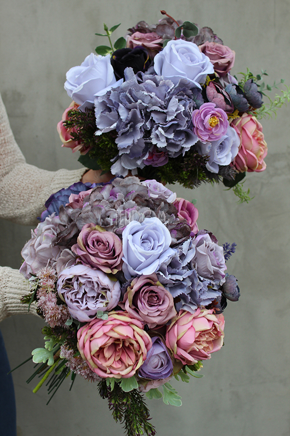 Pastelowa Nostalgia, bukiet kwiatów, wys.40cm, śr.28cm