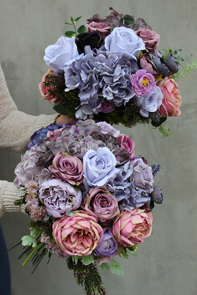 Pastelowa Nostalgia, bukiet kwiatów, wys.40cm, śr.28cm