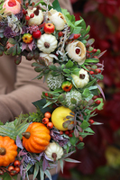 atrakcyjny wianek z dyniami, Sadowa Fantazja II, śr.34cm