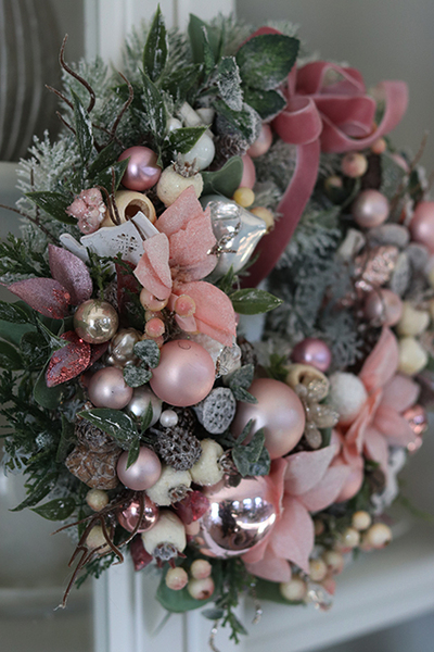 elegancki wianek zimowy, Lukrecja, wym.30cm