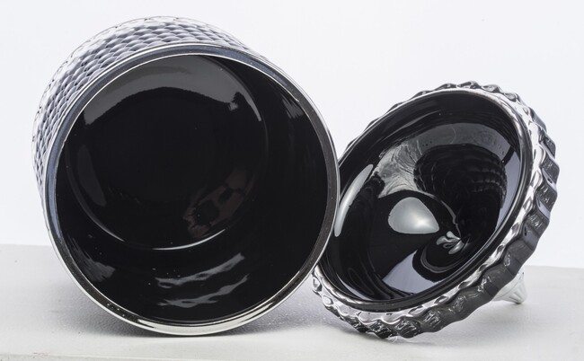 Palermo Black B, dekoracyjny pojemnik / amfora, wym.14x8.5cm