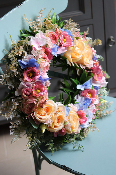 Ismena, barwny wianek z różami, śr.38cm