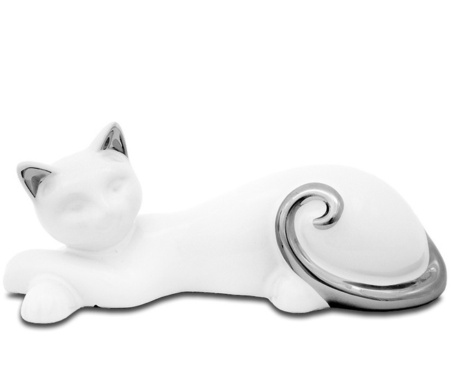 ceramiczna figurka Kot leżący B, wym.6.5x16x6cm