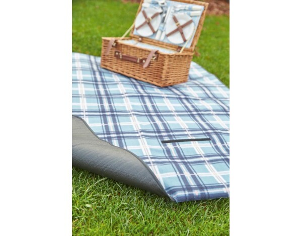 koc piknikowy w kratę, Fleece, wym.150x125cm