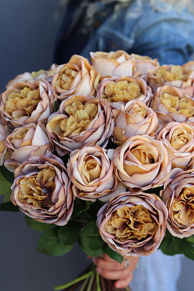 bukiet 35 piaskowych róż, Rolania Sand, dł.65cm