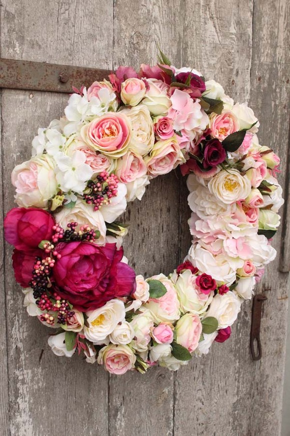 Delicja elegancki wianek na drzwi z kryształem, śr.45cm