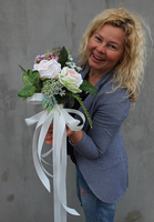 dekoracja ślubna, bukiet do dekoracji Maria Antonina, dł.25cm