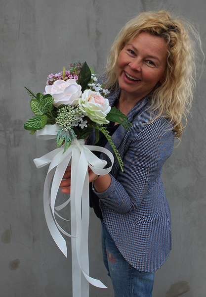 dekoracja ślubna, bukiet do dekoracji Maria Antonina, dł.25cm