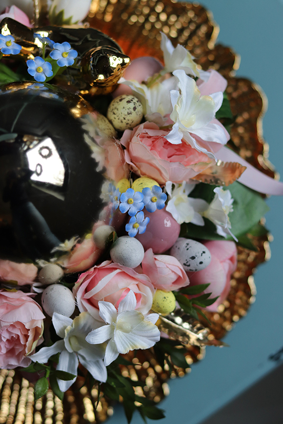 Pióra Glamour, Gertrula, wielkanocny stroik, śr.30cm 