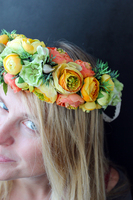 wianek na głowę Orange Flowers, rozmiar uniwersalny, dorosły