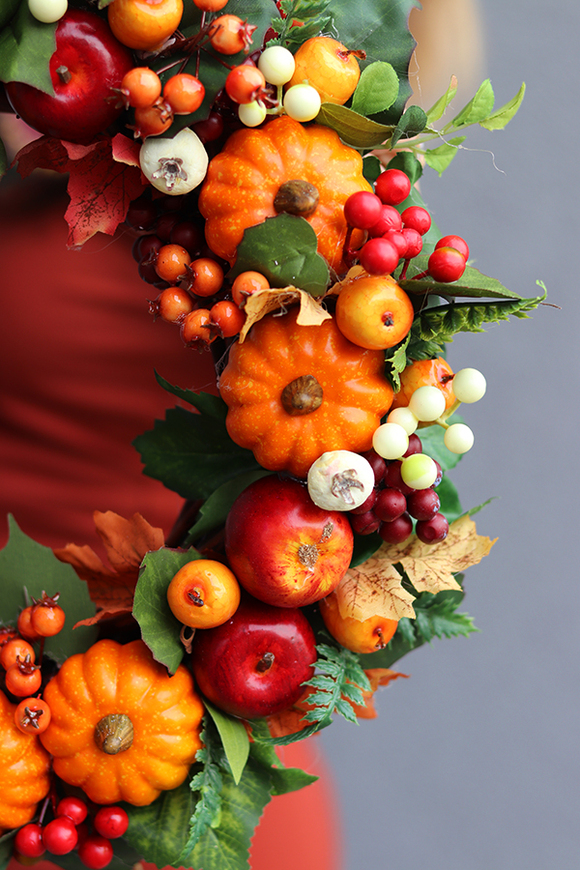 dyniowy wianek Polska Złota Jesień, śr.40cm