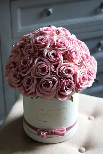 flowerbox różany Montana z aksamitką, wys.36cm