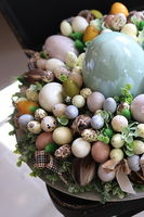 stroik wielkanocny na talerzu z jajem Renallo, śr.40cm 