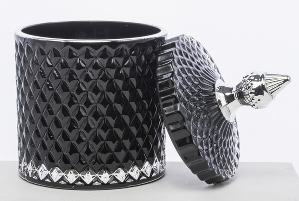 Palermo Black A, dekoracyjny pojemnik amfora, wym.18x11cm