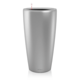 Rondo, wysoka donica z nawadnianiem, srebrna, wym.75x40cm