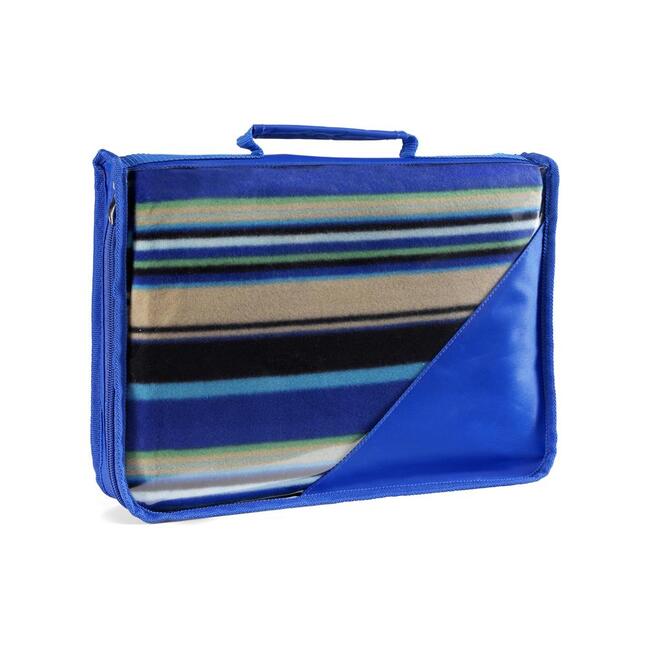 OD RĘKI koc piknikowy w pasy, Picnic Blues, wym.130x120cm