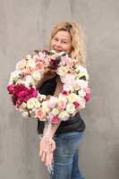 Delicja elegancki wianek na drzwi z kryształem, śr.45cm