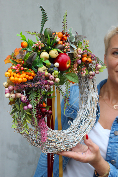 Jesienne Piękno, wianek dekoracyjny śr.30cm