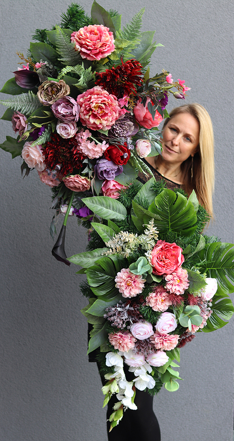 Lenia, wiązanka /dekoracja nagrobna, dł.80cm