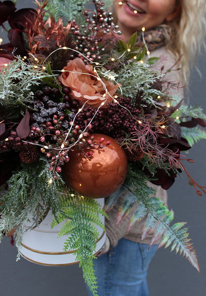 bożonarodzeniowy box / stroik, Chocolate Deluxe, wys.58cm