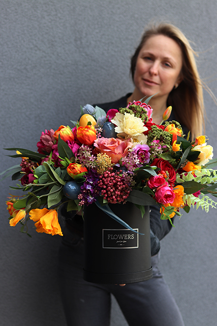 barwny wielkanocny flowerbox Easter Colors, wys.50cm