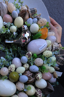 stroik wielkanocny na talerzu z jajem Renallo, śr.40cm 