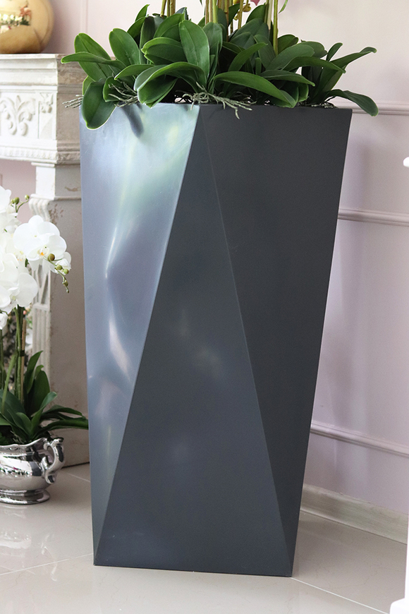 Grande Nevis Pink, sztuczny storczyk w nowoczesnej donicy, wys.165cm