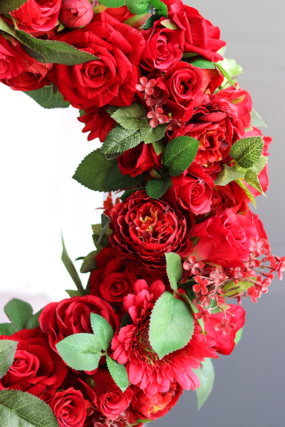 bogaty czerwony wianek, Red in Fire, śr.45cm