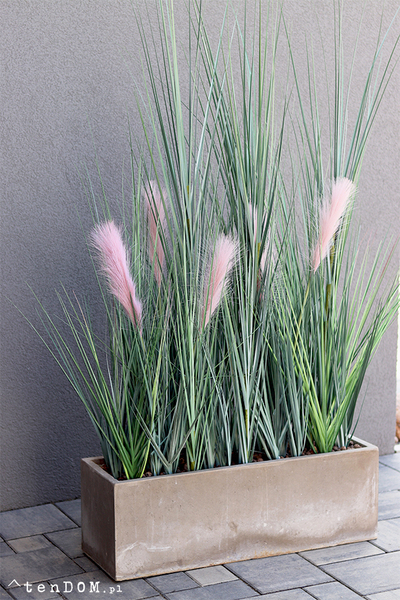 sztuczne trawy w betonowej donicy, Veronique Concrete, wys.135cm 