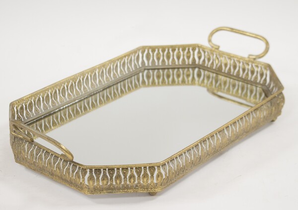 Indie Gold A, taca lustrzana w stylu retro, wym.10x56x33cm
