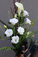 Karlitto Premium, bukiet nagrobny z kallą i eustomą, dł.70cm