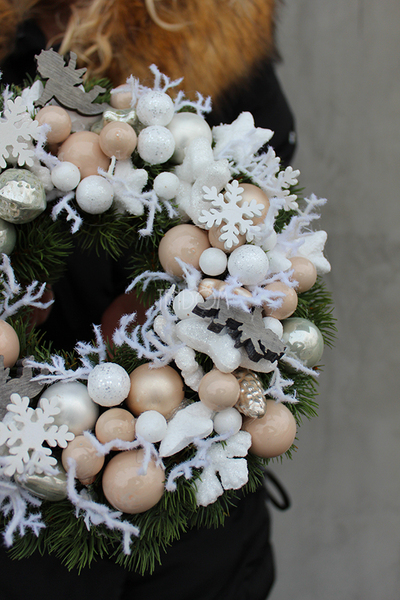 Deco Christmas Glamour dekoracyjny wianek / stroik, śr. 28cm