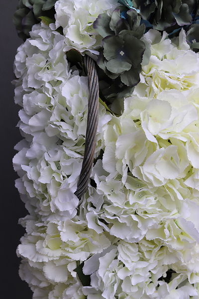 bogaty kosz z hortensjami Provance Sea wys.30cm, szer.60cm 