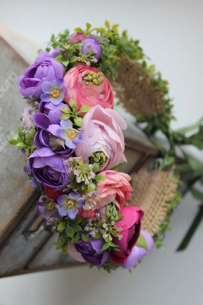 wianek na głowę Violet Flowers, rozmiar uniwersalny, dorosły