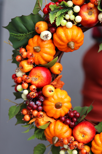 dyniowy wianek Polska Złota Jesień, śr.40cm