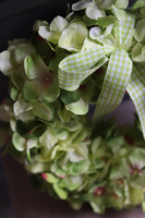 jasnozielona Hortensja wianek na drzwi, śr.25cm