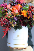 Jesienna Magia, komplet dekoracji kwiatowych, wianek & flowerbox