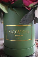 flowerbox z różowych kwiatów, Terenota Green, wys.28cm