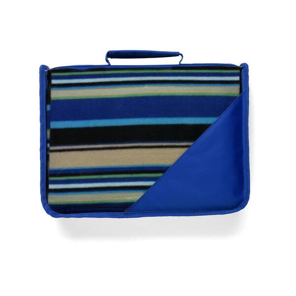 OD RĘKI koc piknikowy w pasy, Picnic Blues, wym.130x120cm