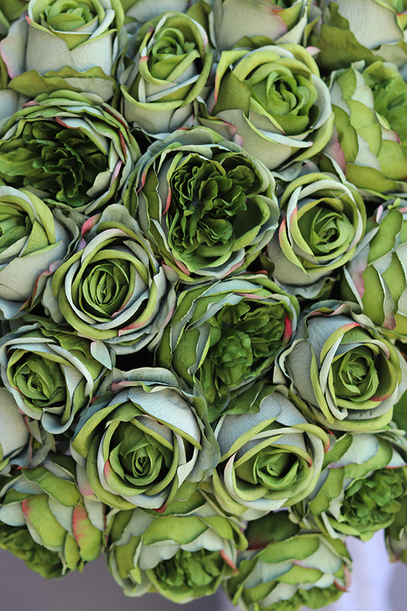 bukiet 41 zielonych róż, Rolania Green, dł.65cm