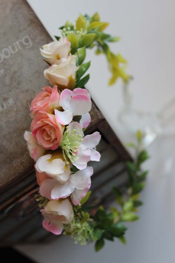 Bogna kwiatowy, komunijny wianek na głowę, rozmiar uniwersalny