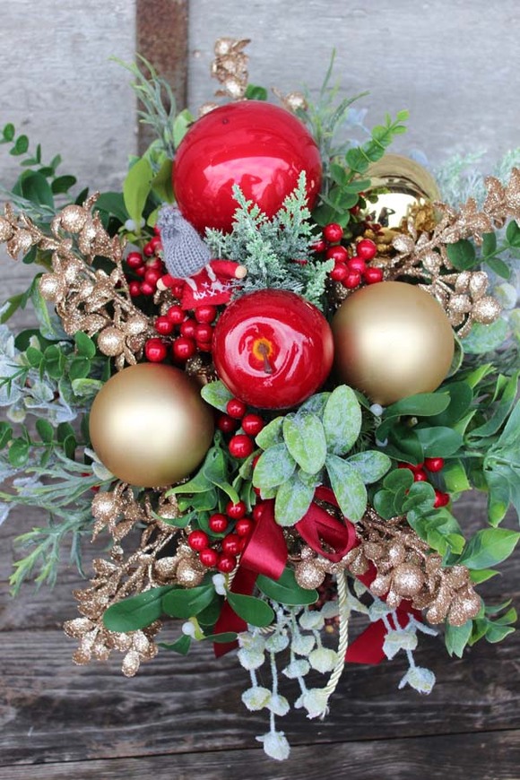 box świąteczny / stroik Kraina Zimy wys.48cm 