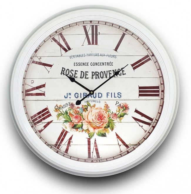 Róża Prowansji, duży zegar ścienny, śr.62cm