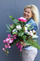 Lumilla, elegancka kompozycja nagrobna / bukiet, dł.50cm