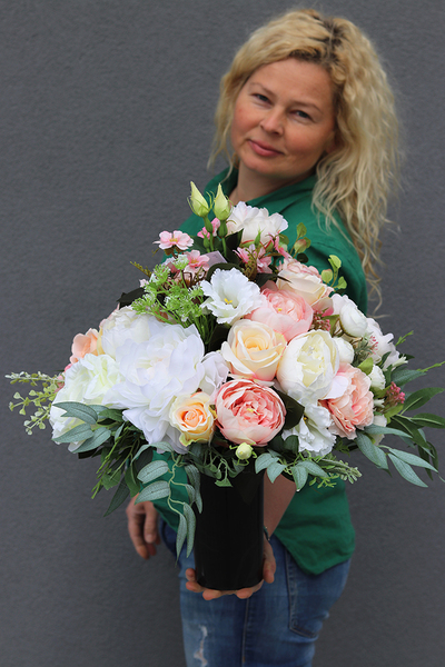 Hellina, komplet 2szt. dekoracji ze sztucznych kwiatów, bukiet & kompozycja 