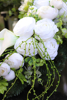 elegancki wieniec / wiązanka nagrobna ze wstęgą, Zielone Marzenie II, śr.66cm