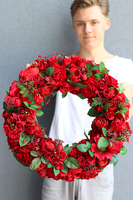 bogaty czerwony wianek, Red in Fire, śr.45cm