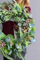 Greeno, zielony wianek ze sztucznych roślin, śr.40cm 