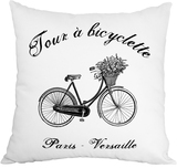 poduszka dekoracyjna biała Bicyclette 43x43cm
