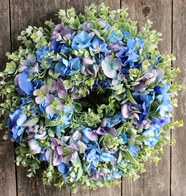 Blue Spring wianek na drzwi, śr.37cm